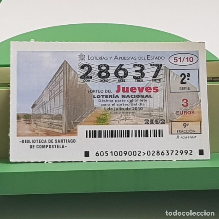 Nationale spanische Lotterie: LOTER&Iacute;A NACIONAL, JUEVES, SORTEO 51/10, 1 JULIO 2010, BIBLIOTECA SANTIAGO COMPOSTELA, N&ordm; 28637