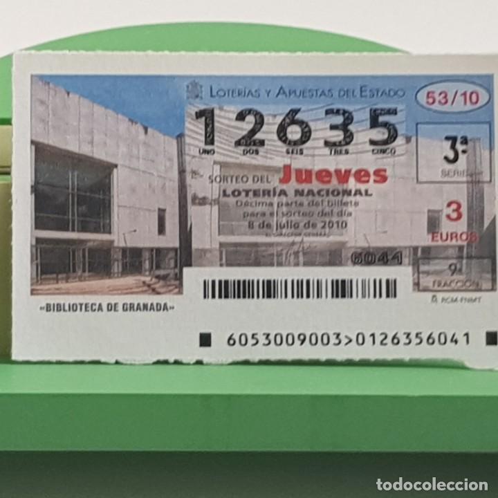 Lotaria Nacional: LOTER&Iacute;A NACIONAL, JUEVES, SORTEO 53/10, 8 JULIO 2010, BIBLIOTECA DE GRANADA, N&ordm; 12635