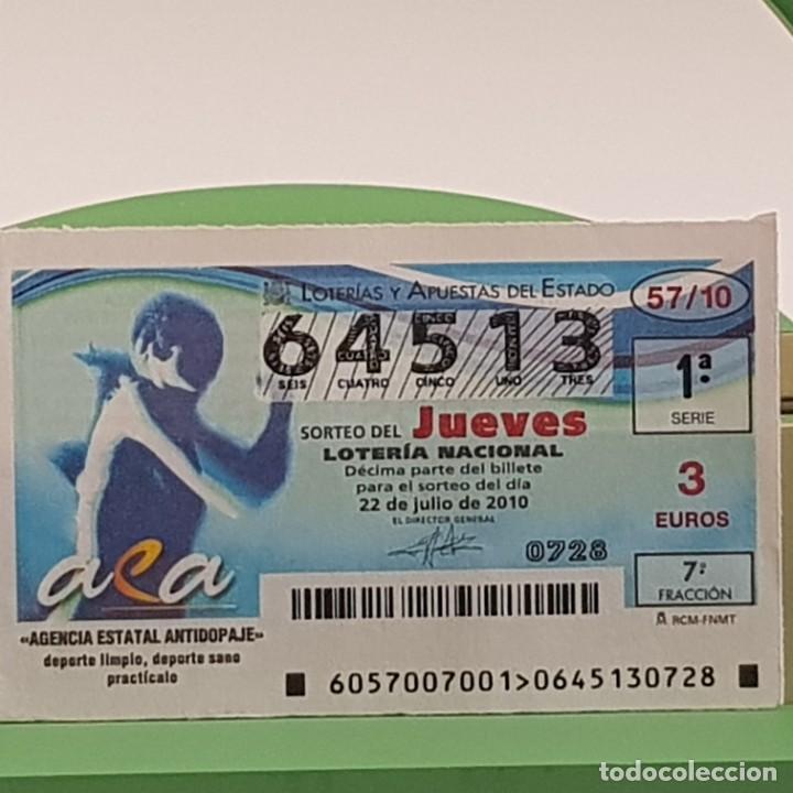 National Spanish Lottery: LOTER&Iacute;A NACIONAL, JUEVES, SORTEO 57/10, 23 JULIO 2010, AGENCIA ESTATAL ANTIDOPAJE, N&ordm; 64513