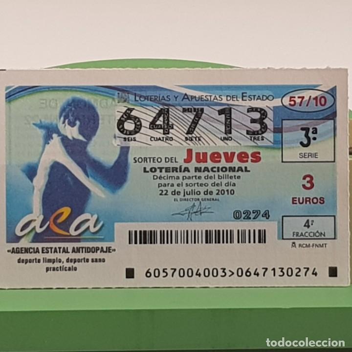 National Spanish Lottery: LOTER&Iacute;A NACIONAL, JUEVES, SORTEO 57/10, 23 JULIO 2010, AGENCIA ESTATAL ANTIDOPAJE, N&ordm; 64713