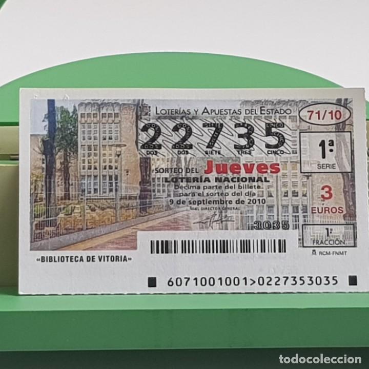 Nationale spanische Lotterie: LOTER&Iacute;A NACIONAL, JUEVES, SORTEO 71/10, 9 SEPTIEMBRE 2010, BIBLIOTECA DE VITORIA, N&ordm; 22735
