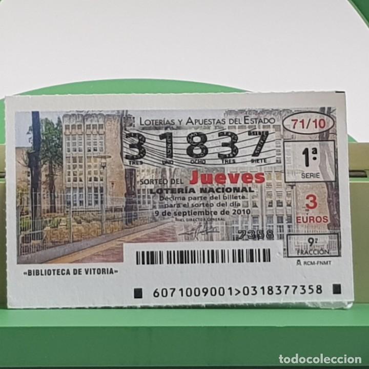 Nationale spanische Lotterie: LOTER&Iacute;A NACIONAL, JUEVES, SORTEO 71/10, 9 SEPTIEMBRE 2010, BIBLIOTECA DE VITORIA, N&ordm; 31837