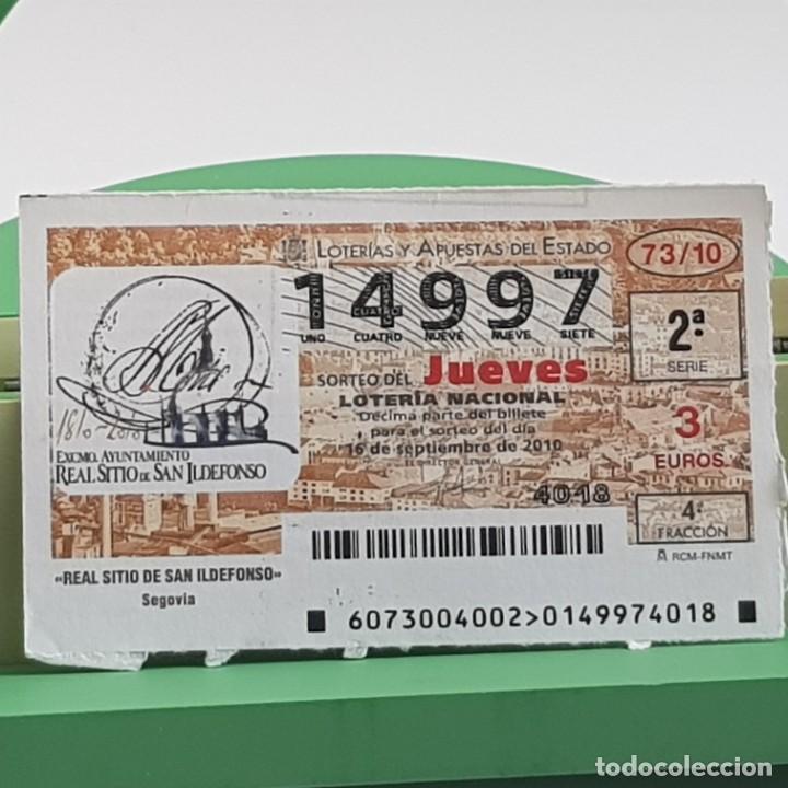 Nationale spanische Lotterie: LOTER&Iacute;A NACIONAL, JUEVES, SORTEO 73/10, 16 SEPTIEMBRE 2010, REAL SITIO SAN ILDEFONSO, N&ordm; 14997