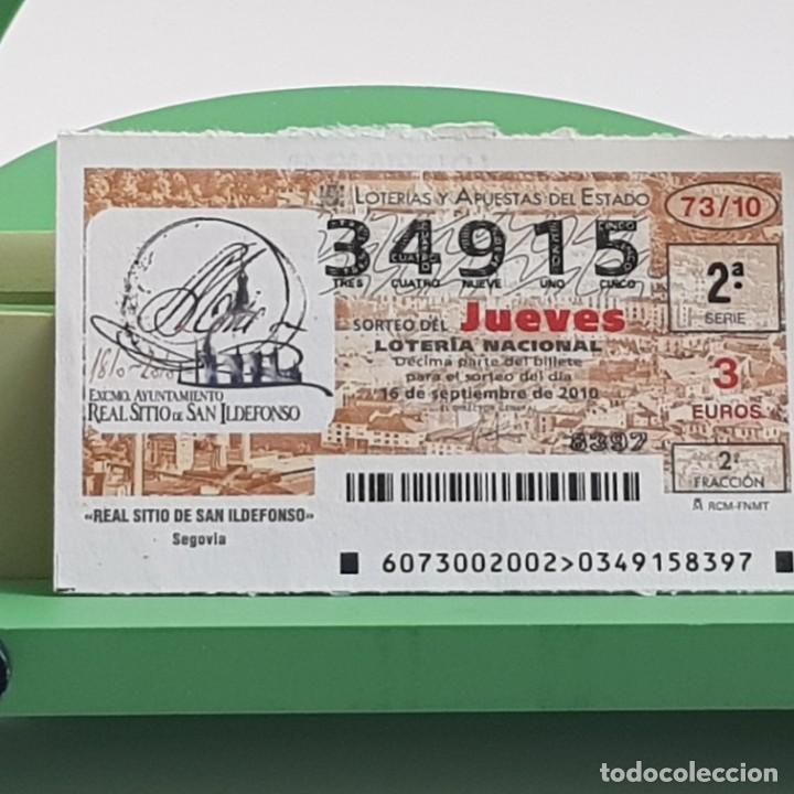 Nationale spanische Lotterie: LOTER&Iacute;A NACIONAL, JUEVES, SORTEO 73/10, 16 SEPTIEMBRE 2010, REAL SITIO SAN ILDEFONSO, N&ordm; 34915