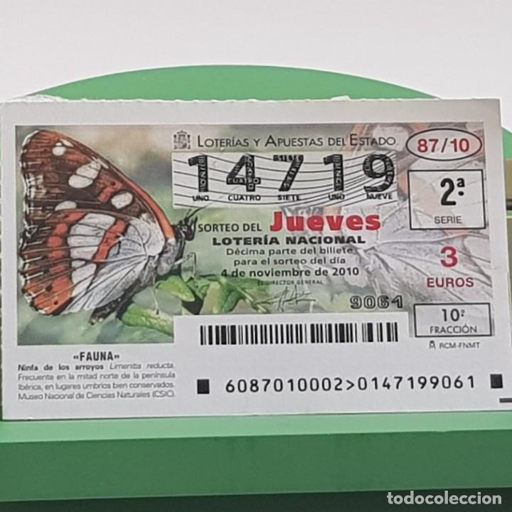 National Spanish Lottery: LOTER&Iacute;A NACIONAL, JUEVES, SORTEO 87/10, 4 NOVIEMBRE 2010, FAUNA, NINFA DE LOS ARROYOS, N&ordm; 14719