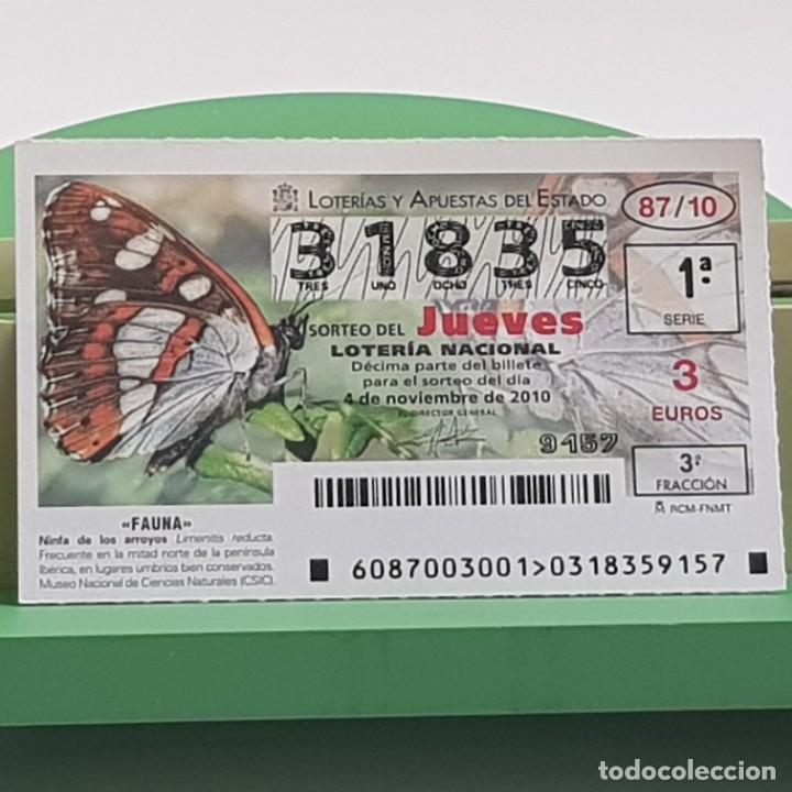 National Spanish Lottery: LOTER&Iacute;A NACIONAL, JUEVES, SORTEO 87/10, 4 NOVIEMBRE 2010, FAUNA, NINFA DE LOS ARROYOS, N&ordm; 31835