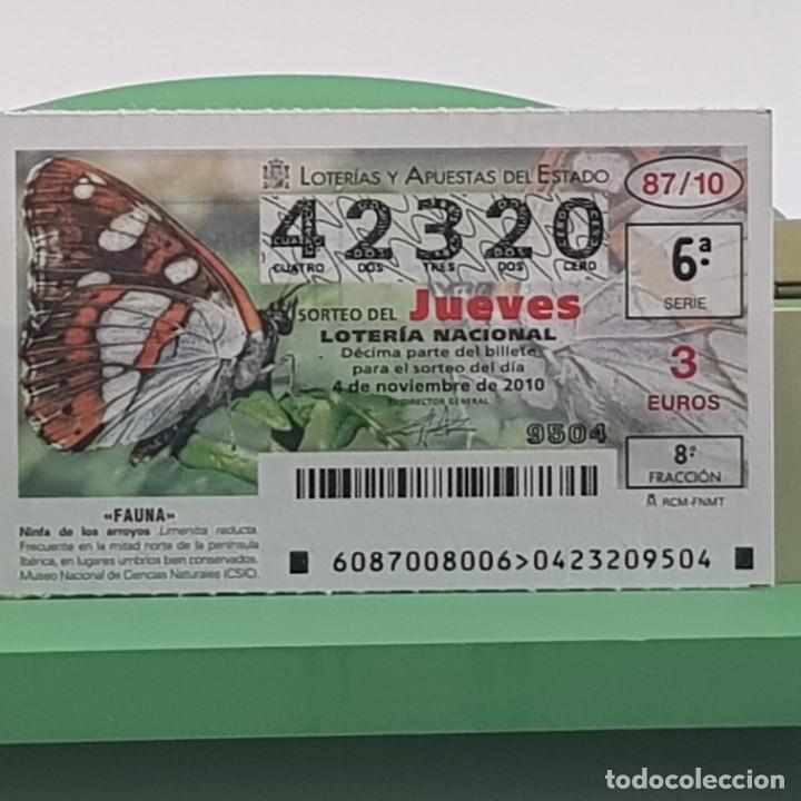 National Spanish Lottery: LOTER&Iacute;A NACIONAL, JUEVES, SORTEO 87/10, 4 NOVIEMBRE 2010, FAUNA, NINFA DE LOS ARROYOS, N&ordm; 42320