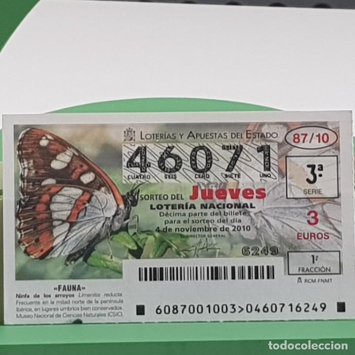 National Spanish Lottery: LOTER&Iacute;A NACIONAL, JUEVES, SORTEO 87/10, 4 NOVIEMBRE 2010, FAUNA, NINFA DE LOS ARROYOS, N&ordm; 46071