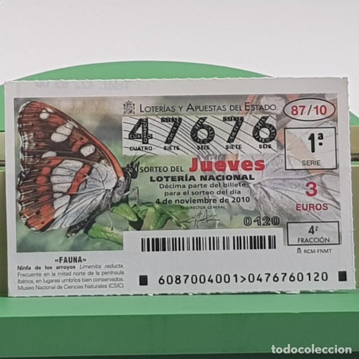 National Spanish Lottery: LOTER&Iacute;A NACIONAL, JUEVES, SORTEO 87/10, 4 NOVIEMBRE 2010, FAUNA, NINFA DE LOS ARROYOS, N&ordm; 47676