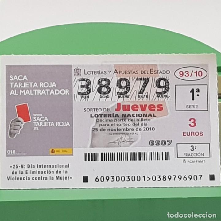 Lotteria Nationale Spagnola: LOTER&Iacute;A NACIONAL, SORTEO 93/10, 25 NOVIEMBRE 2010, D&Iacute;A ELIMINACI&Oacute;N VIOLENCIA MUJER, N&ordm; 38979