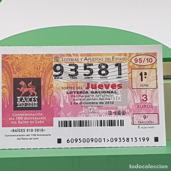 Lotteria Nationale Spagnola: LOTER&Iacute;A NACIONAL, SORTEO 95/10, 2 DICIEMBRE 2010, 1100 ANIVERSARIO DEL REINO DE LE&Oacute;N, N&ordm; 93581