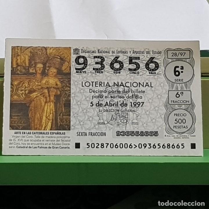 Lotteria Nationale Spagnola: LOTER&Iacute;A, SORTEO 28/97, 5 ABRIL 1997, VIRGEN DEL CORO, CATEDRAL LAS PALMAS GRAN CANARIA, N&ordm; 93656