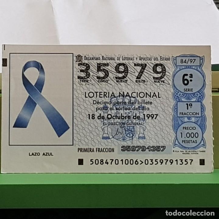 Lotteria Nationale Spagnola: LOTER&Iacute;A NACIONAL, SORTEO 84/97, 18 OCTUBRE 1997, LAZO AZUL, N&ordm; 35979