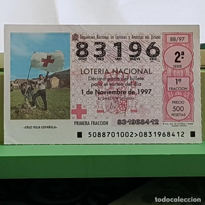 Lotteria Nationale Spagnola: LOTER&Iacute;A NACIONAL, SORTEO 88/97, 1 NOVIEMBRE 1997, CRUZ ROJA ESPA&Ntilde;OLA, N&ordm; 83196