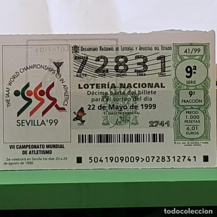Lotteria Nationale Spagnola: LOTERIA, SORTEO 41/99, 22 MAYO 1999, VII CAMPEONATO MUNDIAL ATLETISMO SEVILLA 1999, N&ordm; 72831