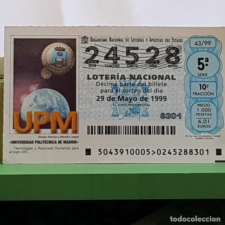 Lotteria Nationale Spagnola: LOTERIA, SORTEO 43/99, 29 MAYO 1999, UPM UNIVERSIDAD POLIT&Eacute;CNICA DE MADRID, N&ordm; 24528