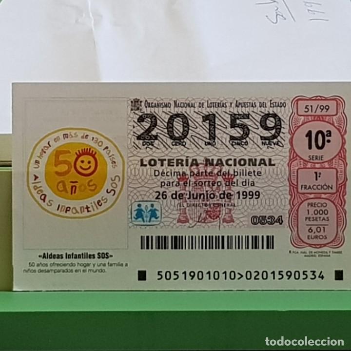 Lotteria Nationale Spagnola: LOTERIA NACIONAL, SORTEO 51/99, 26 JUNIO 1999, 50 A&Ntilde;OS ALDEAS INFANTILES SOS, N&ordm; 20159