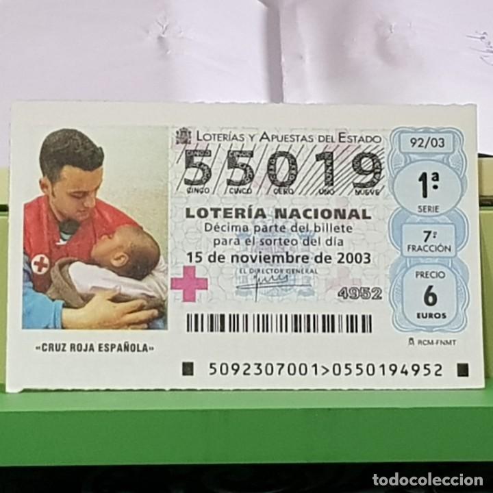 Loter&iacute;a Nacional: LOTERIA NACIONAL, SORTEO 92/03, 15 NOVIEMBRE 2003, CRUZ ROJA ESPA&Ntilde;OLA, N&ordm; 55019