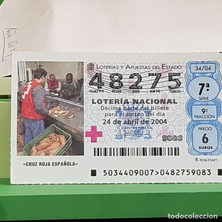 Lotteria Nationale Spagnola: LOTERIA NACIONAL, SORTEO 34/04, 24 ABRIL 2004, CRUZ ROJA ESPA&Ntilde;OLA, N&ordm; 48275