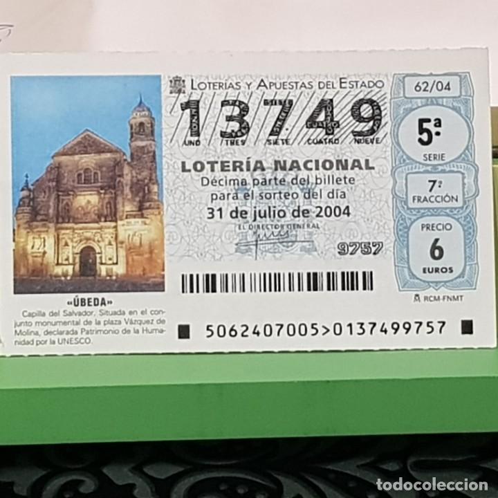 Lotaria Nacional: LOTERIA NACIONAL, SORTEO 62/04, 31 JULIO 2004, CAPILLA DEL SALVADOR &Uacute;BEDA JA&Eacute;N, N&ordm; 13749