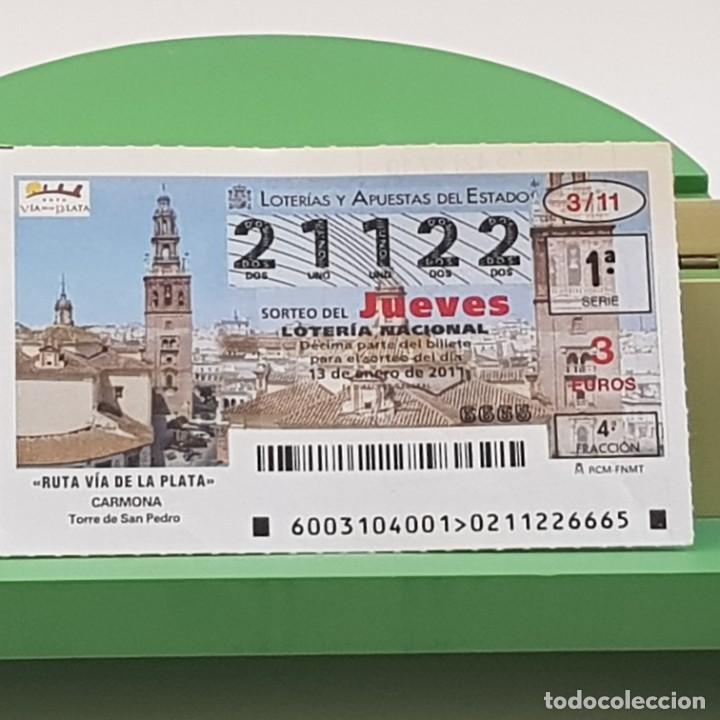 National Spanish Lottery: LOTER&Iacute;A NACIONAL, SORTEO 3/11, 13 ENERO 2011, RUTA V&Iacute;A DE LA PLATA, CARMONA, N&ordm; 21122