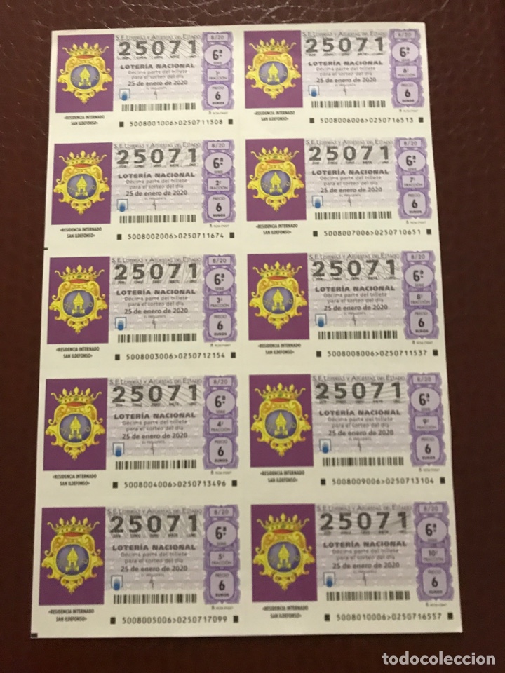 Nationale spanische Lotterie: Loteria A&ntilde;o 2020 sorteo 8 Billete completo
