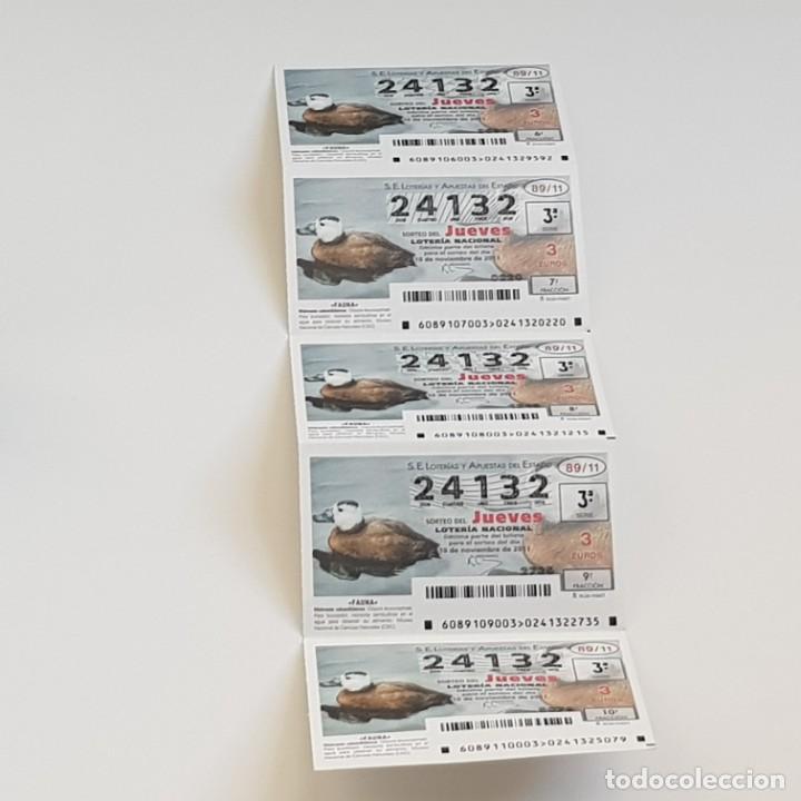 Loterie Nationale: LOTER&Iacute;A MEDIO BILLETE, SORTEO 89/11,10 NOVIEMBRE 2011, FAUNA, MALVAS&Iacute;A CABECIBLANCA, N&ordm; 24132, LEER