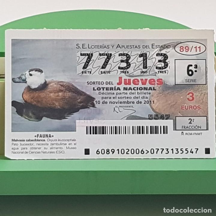 Loterie Nationale: LOTER&Iacute;A NACIONAL, SORTEO 89/11,10 NOVIEMBRE 2011, FAUNA, MALVAS&Iacute;A CABECIBLANCA, N&ordm; 77313