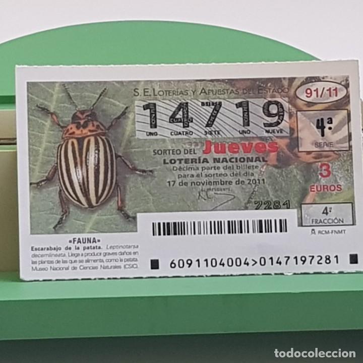 Nationale spanische Lotterie: LOTER&Iacute;A NACIONAL, SORTEO 91/11,17 NOVIEMBRE 2011, FAUNA, ESCARABAJO DE LA PATATA, N&ordm; 14719