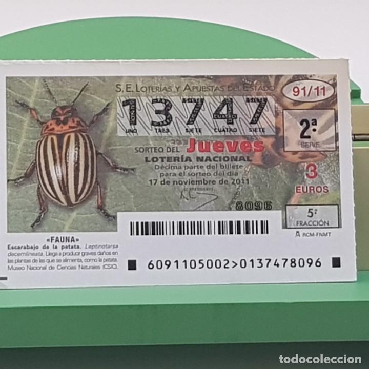 Nationale spanische Lotterie: LOTER&Iacute;A NACIONAL, SORTEO 91/11,17 NOVIEMBRE 2011, FAUNA, ESCARABAJO DE LA PATATA, N&ordm; 13747