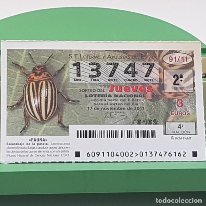 Nationale spanische Lotterie: LOTER&Iacute;A NACIONAL, SORTEO 91/11,17 NOVIEMBRE 2011, FAUNA, ESCARABAJO DE LA PATATA, N&ordm; 13747
