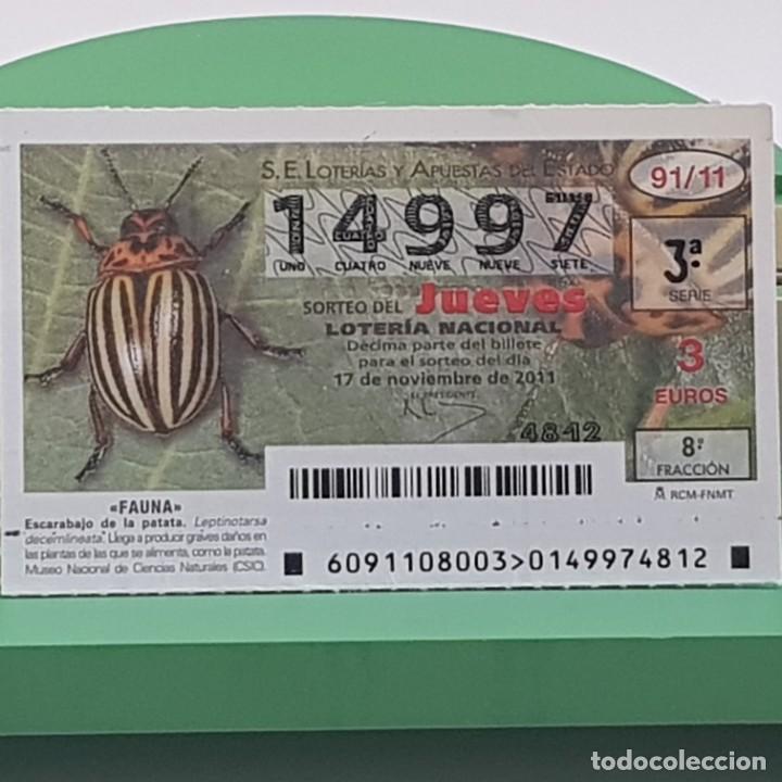 Nationale spanische Lotterie: LOTER&Iacute;A NACIONAL, SORTEO 91/11,17 NOVIEMBRE 2011, FAUNA, ESCARABAJO DE LA PATATA, N&ordm; 14997