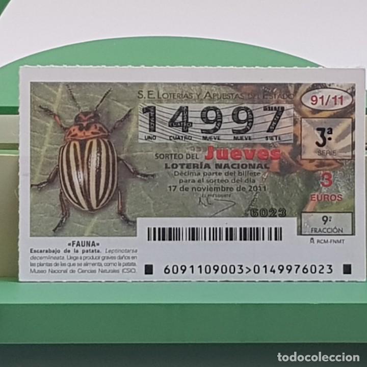Nationale spanische Lotterie: LOTER&Iacute;A NACIONAL, SORTEO 91/11,17 NOVIEMBRE 2011, FAUNA, ESCARABAJO DE LA PATATA, N&ordm; 14997