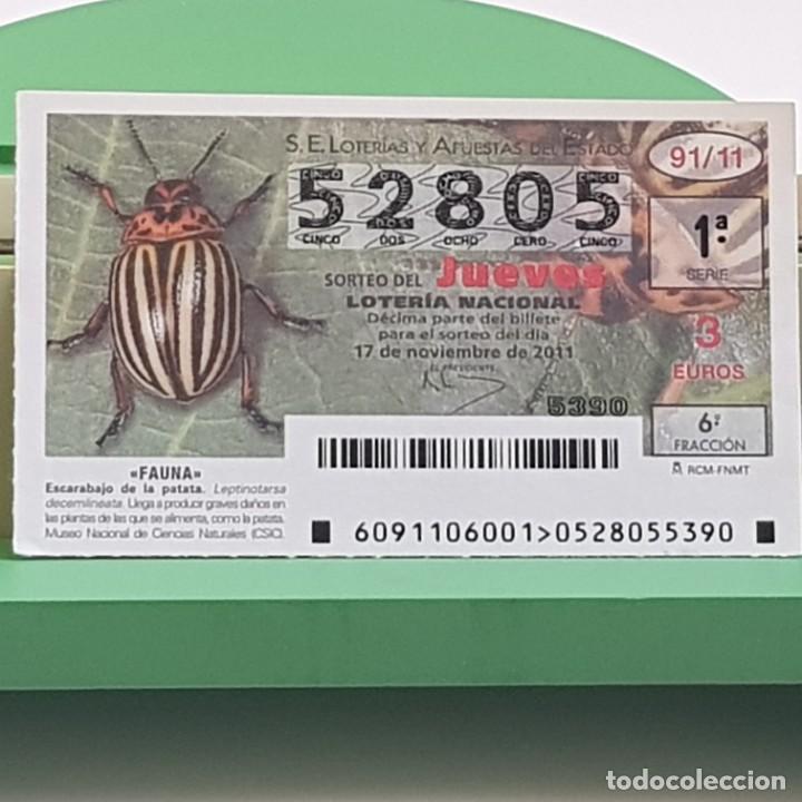 Nationale spanische Lotterie: LOTER&Iacute;A NACIONAL, SORTEO 91/11,17 NOVIEMBRE 2011, FAUNA, ESCARABAJO DE LA PATATA, N&ordm; 52805