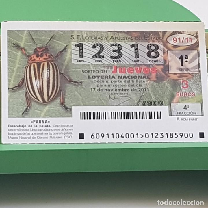 Nationale spanische Lotterie: LOTER&Iacute;A NACIONAL, SORTEO 91/11,17 NOVIEMBRE 2011, FAUNA, ESCARABAJO DE LA PATATA, N&ordm; 12318