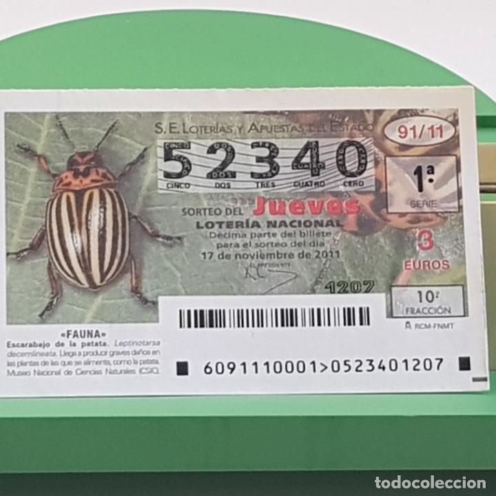 Nationale spanische Lotterie: LOTER&Iacute;A NACIONAL, SORTEO 91/11,17 NOVIEMBRE 2011, FAUNA, ESCARABAJO DE LA PATATA, N&ordm; 52340