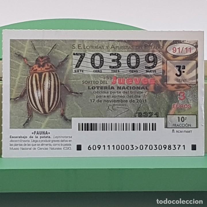 Nationale spanische Lotterie: LOTER&Iacute;A NACIONAL, SORTEO 91/11,17 NOVIEMBRE 2011, FAUNA, ESCARABAJO DE LA PATATA, N&ordm; 70309
