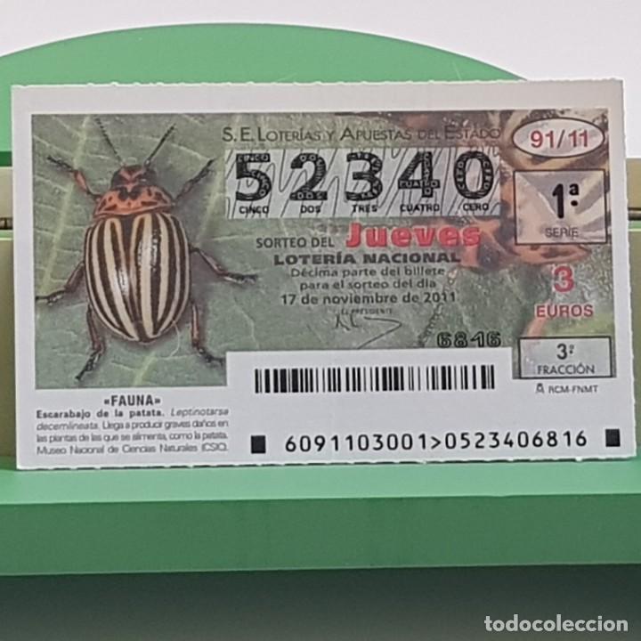 Nationale spanische Lotterie: LOTER&Iacute;A NACIONAL, SORTEO 91/11,17 NOVIEMBRE 2011, FAUNA, ESCARABAJO DE LA PATATA, N&ordm; 52340