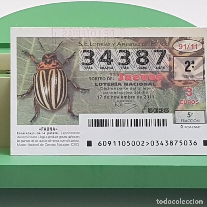 Nationale spanische Lotterie: LOTER&Iacute;A NACIONAL, SORTEO 91/11,17 NOVIEMBRE 2011, FAUNA, ESCARABAJO DE LA PATATA, N&ordm; 34387