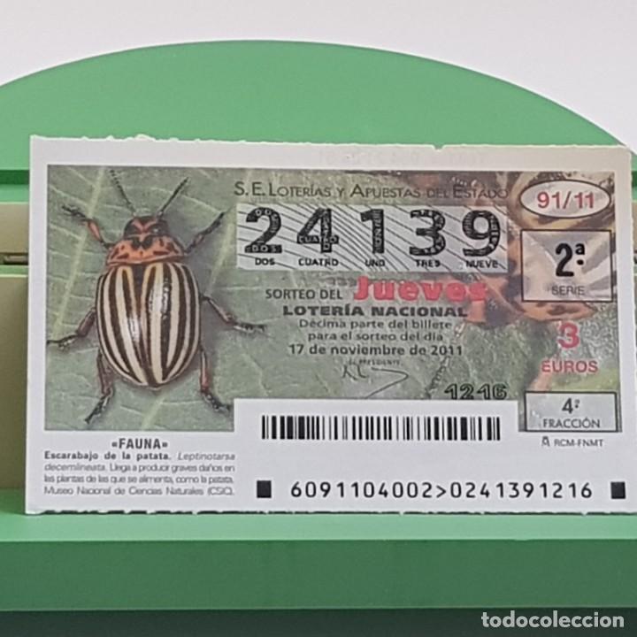 Nationale spanische Lotterie: LOTER&Iacute;A NACIONAL, SORTEO 91/11,17 NOVIEMBRE 2011, FAUNA, ESCARABAJO DE LA PATATA, N&ordm; 24139