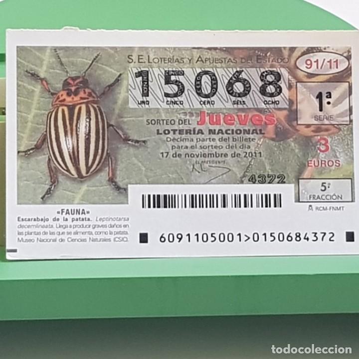 Nationale spanische Lotterie: LOTER&Iacute;A NACIONAL, SORTEO 91/11,17 NOVIEMBRE 2011, FAUNA, ESCARABAJO DE LA PATATA, N&ordm; 15068
