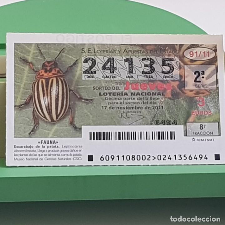 Nationale spanische Lotterie: LOTER&Iacute;A NACIONAL, SORTEO 91/11,17 NOVIEMBRE 2011, FAUNA, ESCARABAJO DE LA PATATA, N&ordm; 24135