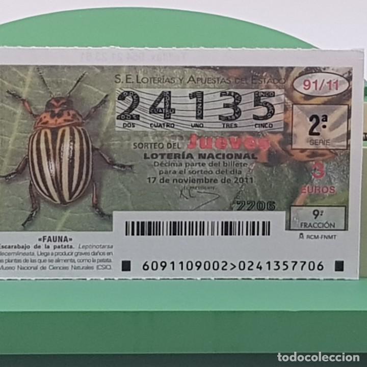 Nationale spanische Lotterie: LOTER&Iacute;A NACIONAL, SORTEO 91/11,17 NOVIEMBRE 2011, FAUNA, ESCARABAJO DE LA PATATA, N&ordm; 24135