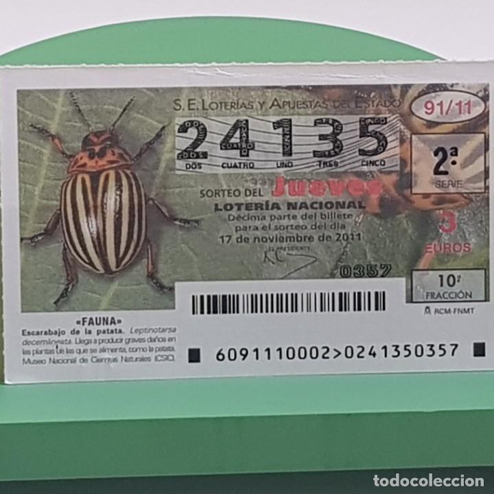 Nationale spanische Lotterie: LOTER&Iacute;A NACIONAL, SORTEO 91/11,17 NOVIEMBRE 2011, FAUNA, ESCARABAJO DE LA PATATA, N&ordm; 24135