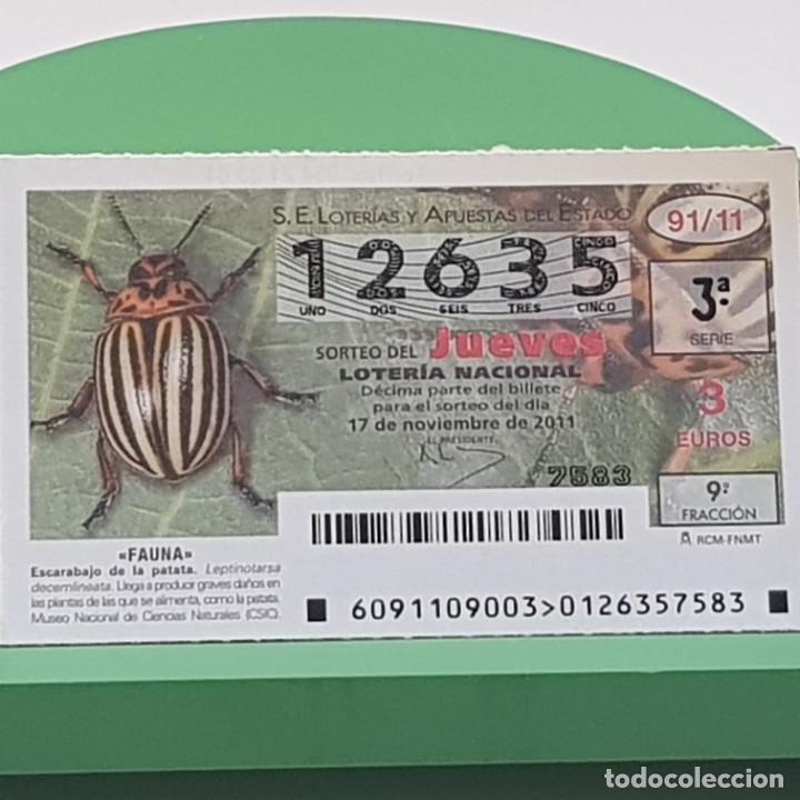 Nationale spanische Lotterie: LOTER&Iacute;A NACIONAL, SORTEO 91/11,17 NOVIEMBRE 2011, FAUNA, ESCARABAJO DE LA PATATA, N&ordm; 12635