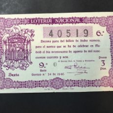 Lotería Nacional: LOTERIA AÑO 1946 SORTEO 24
