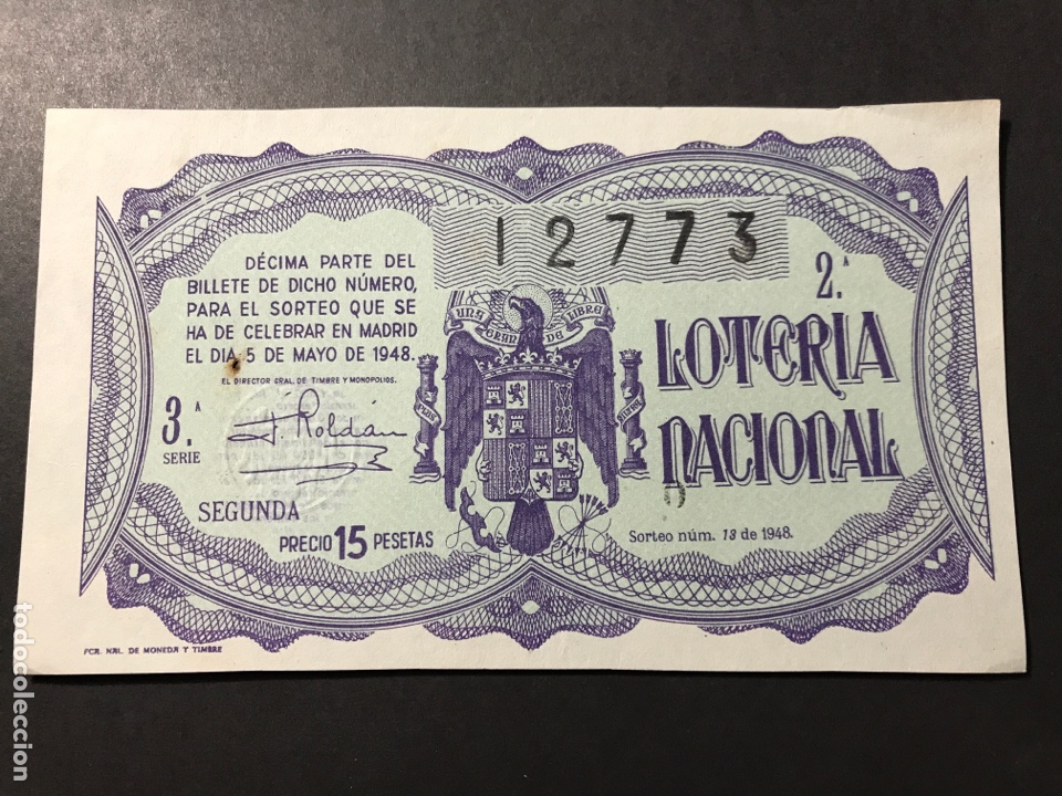 National Spanish Lottery: Loteria A&ntilde;o 1948 sorteo 13