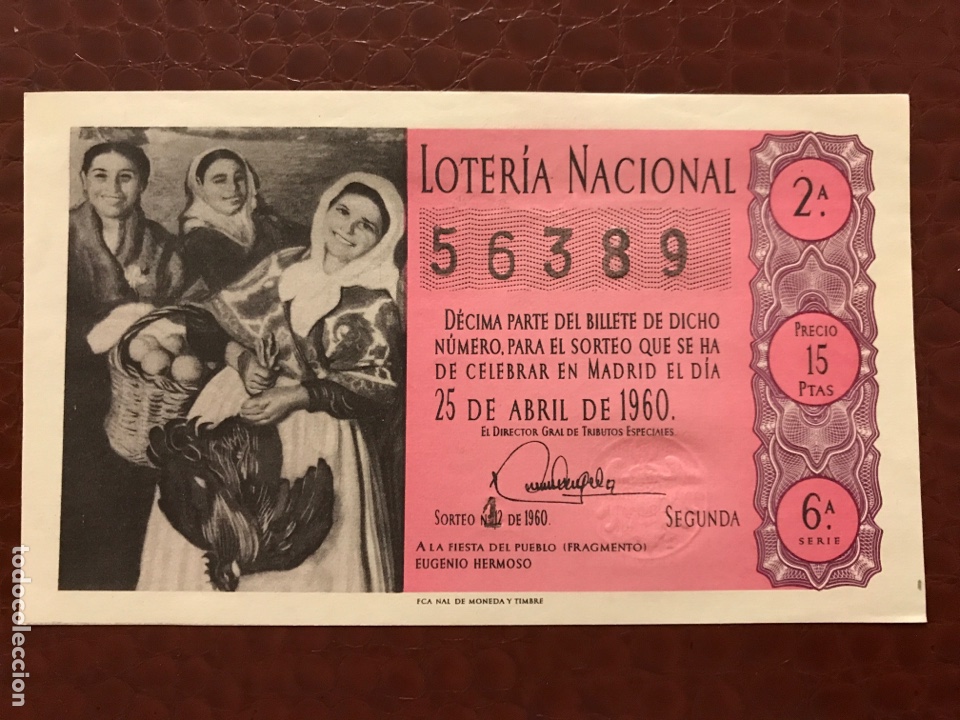 National Spanish Lottery: Loteria A&ntilde;o 1960 sorteo 12