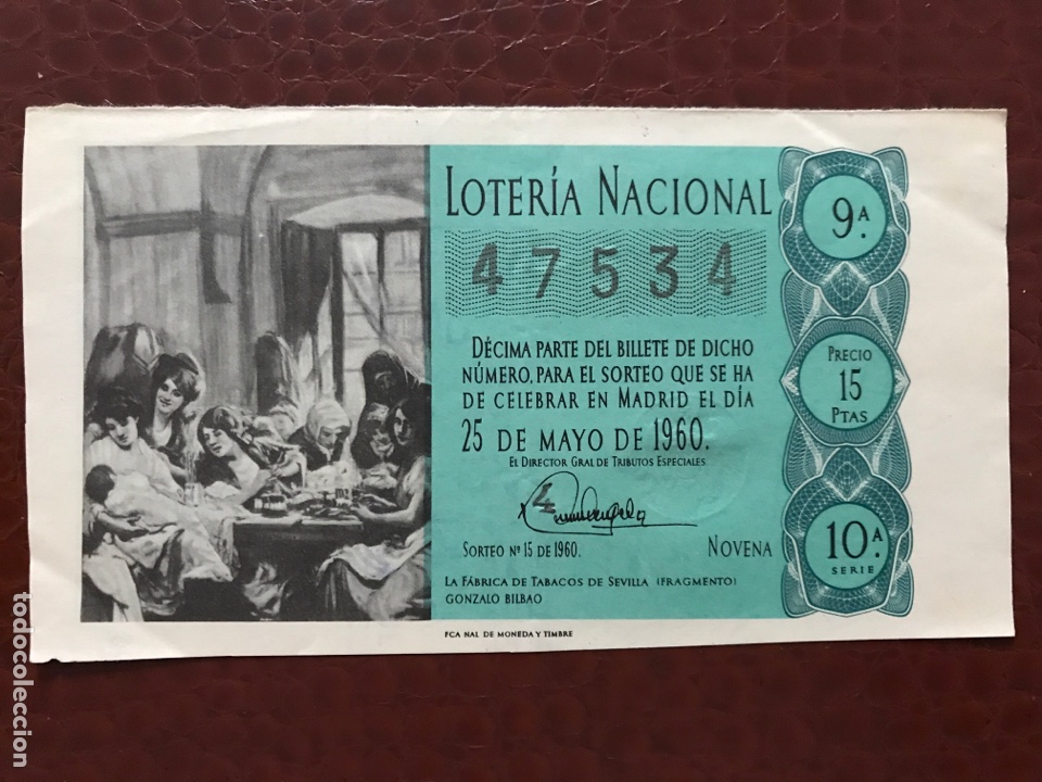 Loter&iacute;a Nacional: Loteria A&ntilde;o 1960 sorteo 15