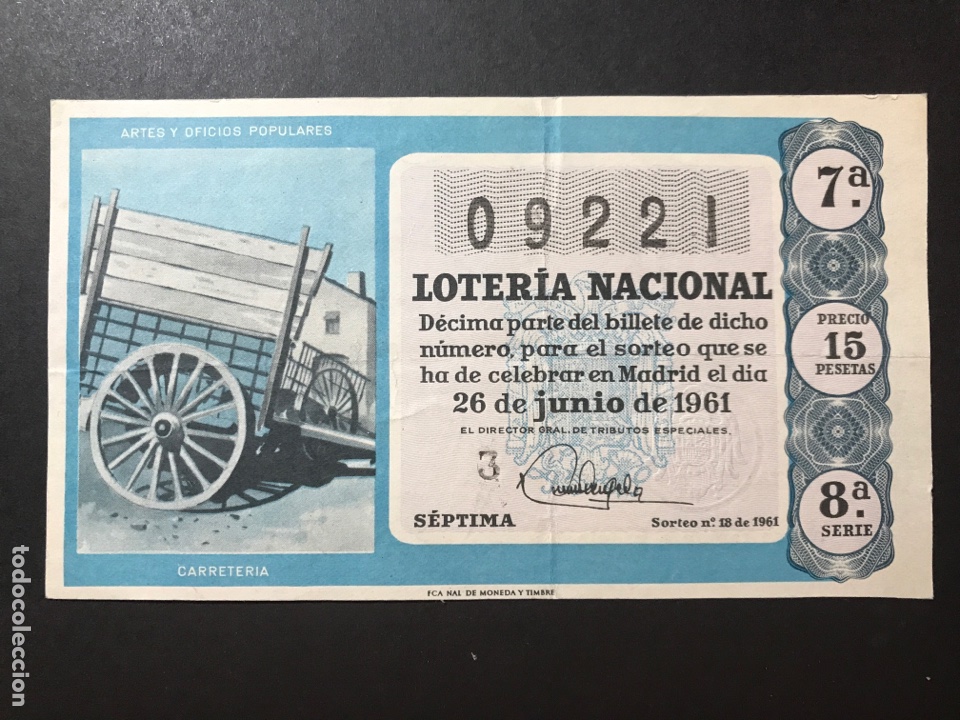 National Spanish Lottery: Loteria A&ntilde;o 1961 sorteo 18